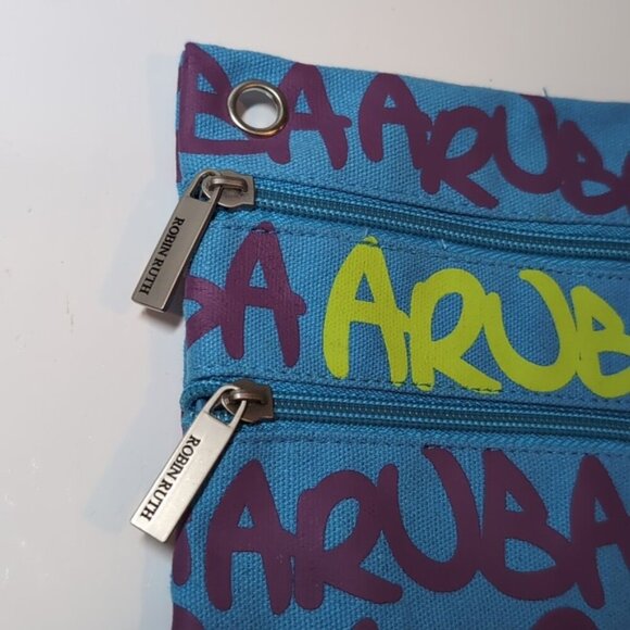 3/$20 ROBIN RUTH Aruba Travel Organizer Pouch Caribbean Souvenir Passport Bag - Picture 2 of 9